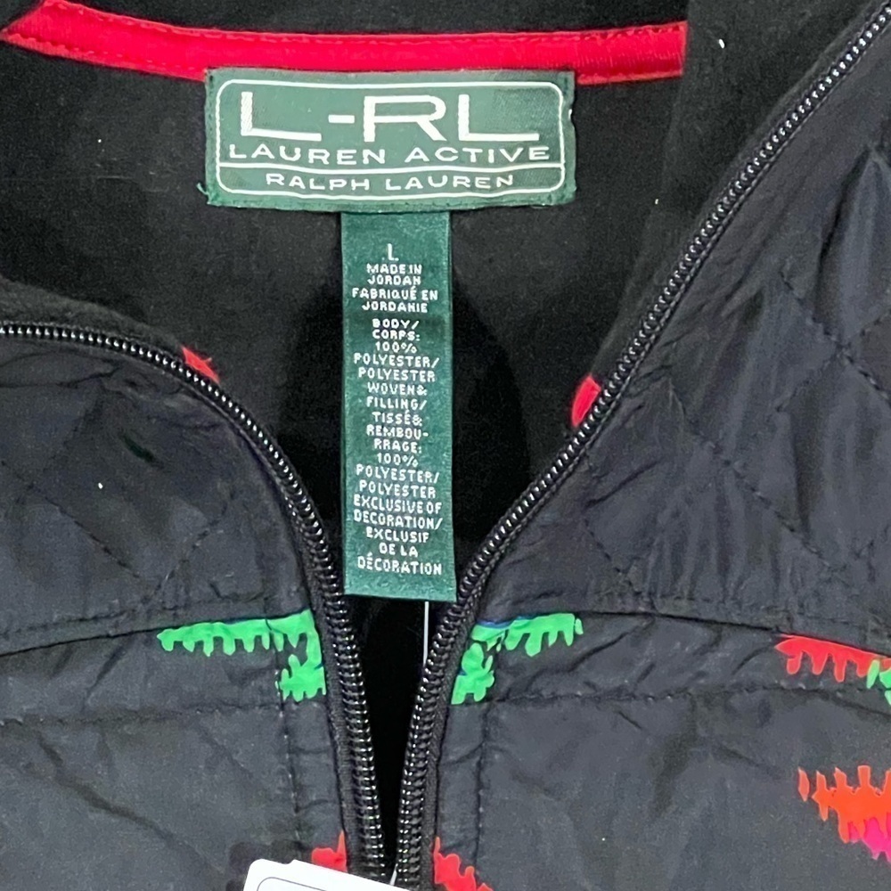 NWT Ralph Lauren Large Women’s Aztec Print Western Half Zip Fleece Nylon Swester - Picture 6 of 6